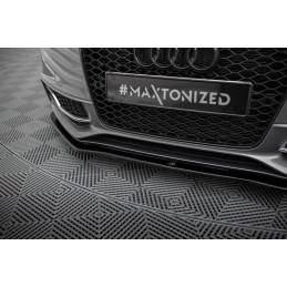 Maxton - Lame Du Pare-Chocs Avant V.2 Audi S5 / A5 S-Line 8T FL Noir Brillant