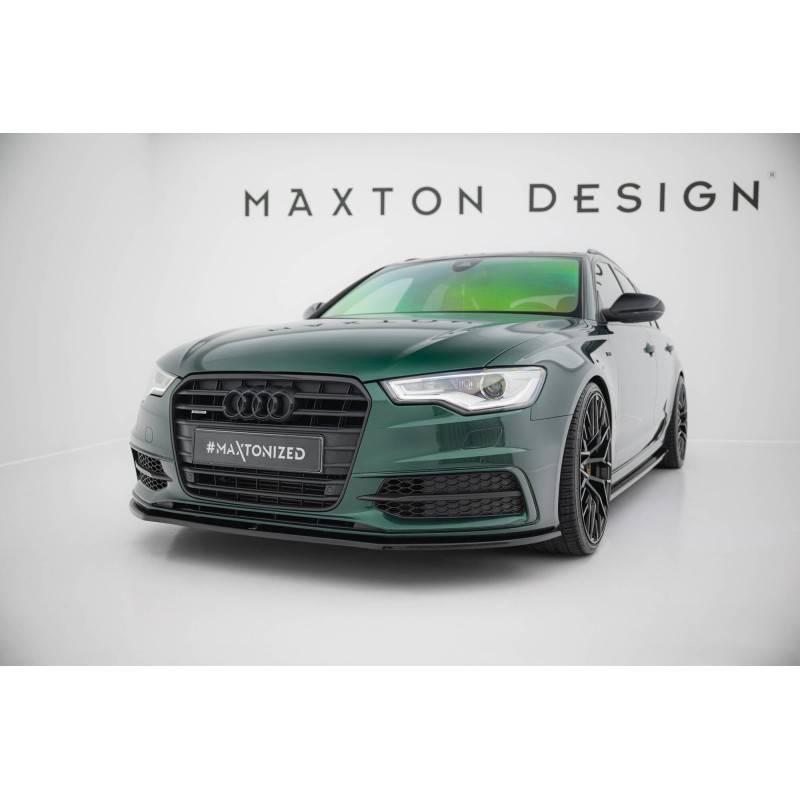 Maxton - Lame Du Pare-Chocs Avant V.1 Audi S6 / A6 S-Line C7 Noir Brillant