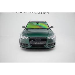 Maxton - Lame Du Pare-Chocs Avant V.1 Audi S6 / A6 S-Line C7 Noir Brillant