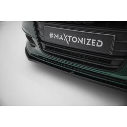 Maxton - Lame Du Pare-Chocs Avant V.1 Audi S6 / A6 S-Line C7 Noir Brillant