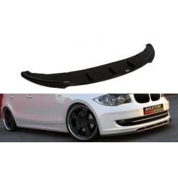 Maxton - Lame Pare-Chocs Avant BMW 1 E81 / E87 (APRES FACELIFT STANDARD PARE-CHOCS) Noir Brillant