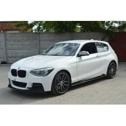 Maxton - LAME DU PARE-CHOCS AVANT BMW 1 F20/F21 M-Power (AVANT FACELIFT) Noir Brillant