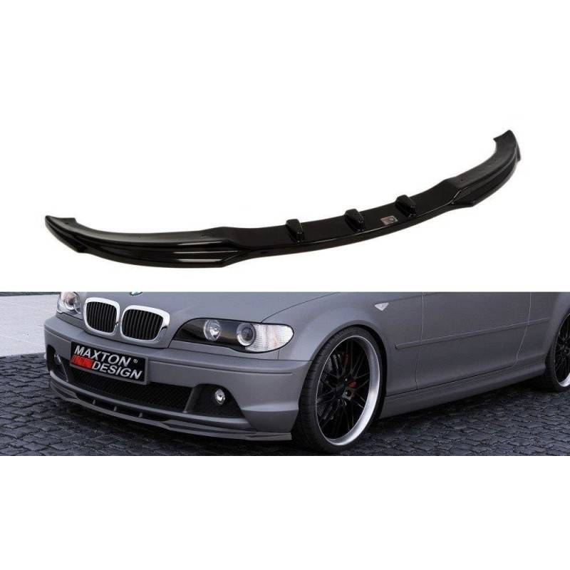 Maxton - LAME DU PARE-CHOCS AVANT BMW 3 E46 COUPE APRES FACELIFT Noir Brillant