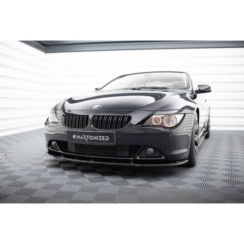 Maxton - LAME DE PARE-CHOCS AVANT BMW 6 E63 / E64 (AVANT FACELIFT) v.1 Noir Brillant