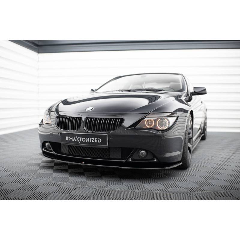 Maxton - LAME DE PARE-CHOCS AVANT BMW 6 E63 / E64 (AVANT FACELIFT) V.2 Noir Brillant