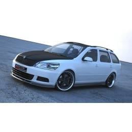 Maxton - Lame Du Pare-Chocs Avant Skoda Octavia Mk2 FL Noir Brillant