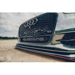 Maxton - SPORT LAME DU PARE-CHOCS AVANT AUDI A6 C7 S-LINE 2 SPLITTERS 1 JEU ABS Noir Brillant