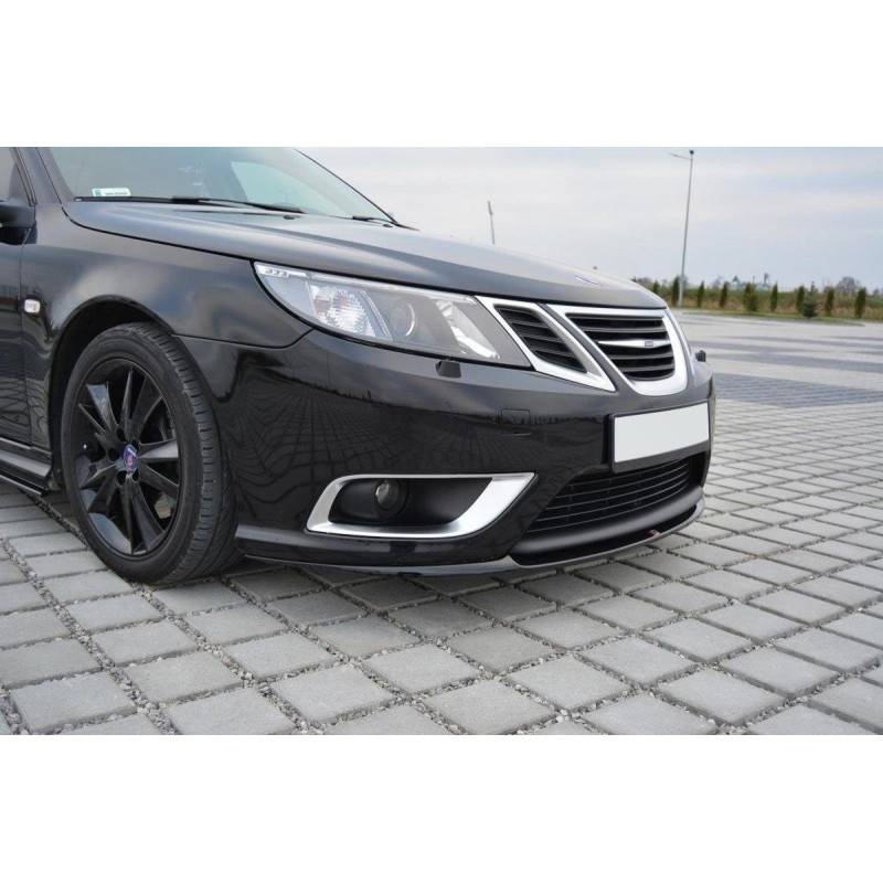 Maxton - LAME DU PARE-CHOCS AVANT Saab 9-3 Aero Mk2 Facelift Noir Brillant