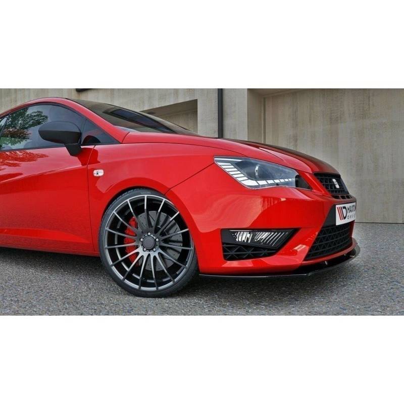 Maxton - LAME DE PARE-CHOCS AVANT SEAT IBIZA IV CUPRA (6J) (APRES FACELIFT) Noir Brillant