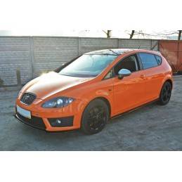 Maxton - LAME DU PARE-CHOCS AVANT V.2 SEAT LEON MK2 CUPRA / FR (APRES FACELIFT) Noir Brillant