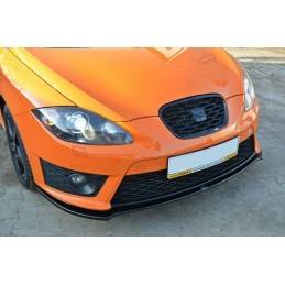 Maxton - LAME DU PARE-CHOCS AVANT V.2 SEAT LEON MK2 CUPRA / FR (APRES FACELIFT) Noir Brillant