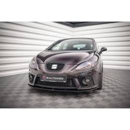 Maxton - LAME DE PARE-CHOCS AVANT SEAT LEON MK2 CUPRA FR (AVANT FACELIFT) Noir Brillant