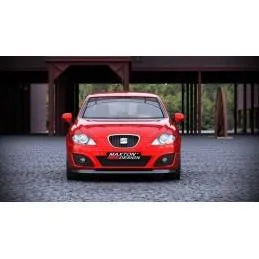 Maxton - LAME DU PARE-CHOCS AVANT SEAT LEON MK2 (APRES FACELIFT) Noir Brillant