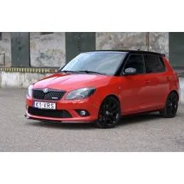 Maxton - LAME DU PARE-CHOCS AVANT / SPLITTER SKODA FABIA MK2 RS Noir Brillant