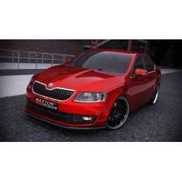 Maxton - Lame Du Pare-Chocs Avant V.1 Skoda Octavia Mk3 Noir Brillant
