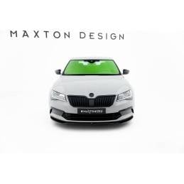 Maxton - Lame Du Pare-Chocs Avant V.2 Skoda Superb Liftback / Combi Mk3 Noir Brillant
