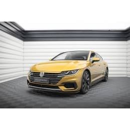 Maxton - LAME DU PARE-CHOCS AVANT v.1 Volkswagen Arteon R-Line Noir Brillant