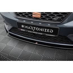 Maxton - Lame Du Pare-Chocs Avant V.2 Seat Leon Cupra / FR Mk3 FL Noir Brillant