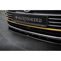 Maxton - LAME DU PARE-CHOCS AVANT v.2 Volkswagen Arteon R-Line Noir Brillant