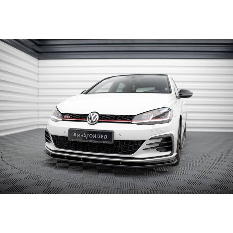 Maxton - LAME DU PARE-CHOCS AVANT VW GOLF VII GTI FACELIFT V.1 Noir Brillant