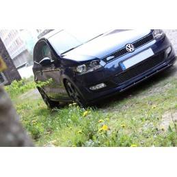 Maxton - LAME DU PARE-CHOCS AVANT VW POLO MKV Noir Brillant