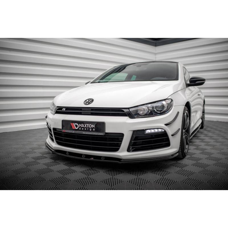 Maxton - LAME DU PARE-CHOCS AVANT VW SCIROCCO R Noir Brillant