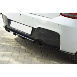 Maxton - CENTRAL ARRIÈRE SPLITTER BMW 1 F20/F21 M-Power (avec barres verticales) Noir Brillant