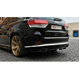 Maxton - CENTRAL ARRIÈRE SPLITTER Jeep Grand Cherokee WK2 Summit APRES FACELIFT (avec une barre verticale) Noir Brillant