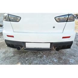 Maxton - CENTRAL ARRIÈRE SPLITTER Mitsubishi Lancer Evo X (avec barres verticales) Noir Brillant