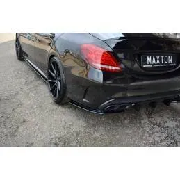 Maxton - LAME DU PARE-CHOCS ARRIERE MERCEDES- BENZ C43 AMG W205 Noir Brillant