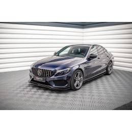 Maxton - LAME DU PARE-CHOCS AVANT / SPLITTER V.1 MERCEDES- BENZ C43 AMG W205 Noir Brillant