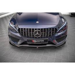 Maxton - LAME DU PARE-CHOCS AVANT / SPLITTER V.1 MERCEDES- BENZ C43 AMG W205 Noir Brillant