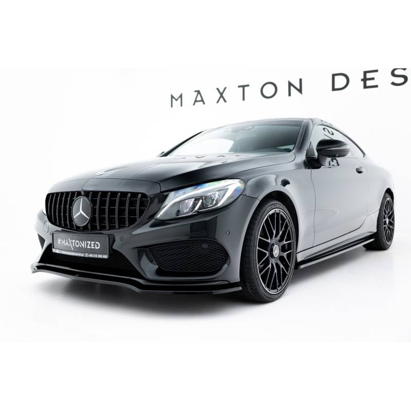 Maxton - LAME DU PARE-CHOCS AVANT / SPLITTER V.1 MERCEDES- BENZ C-CLASS W205 COUPE AMG-LINE Noir Brillant Maxton - LAME DU PARE-CHOCS AVANT / SPLITTER V.1 MERCEDES- BENZ C-CLASS W205 COUPE AMG-LINE Noir Brillant