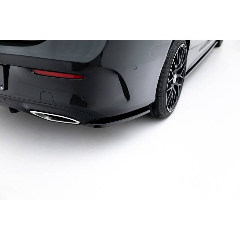 Maxton - LAME DU PARE-CHOCS ARRIERE MERCEDES- BENZ C-CLASS W205 COUPE AMG-LINE Noir Brillant