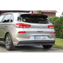 Maxton - CENTRAL ARRIÈRE SPLITTER (SANS BARRES VERTICALES) HYUNDAI I30 MK3 HATCHBACK Noir Brillant