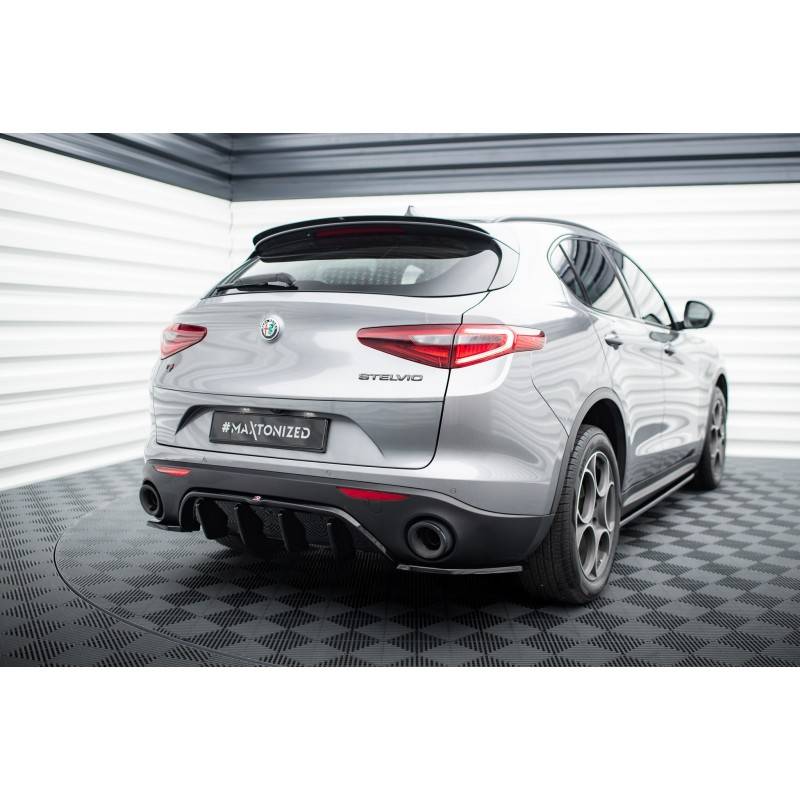Maxton - RAJOUT DU PARE-CHOCS ARRIERE ALFA ROMEO STELVIO Noir Brillant