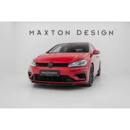 Maxton - Lame Du Pare-Chocs Avant V.5 VW Golf 7 R / R-Line Facelift Noir Brillant
