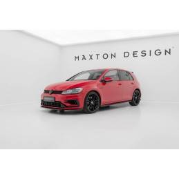 Maxton - Lame Du Pare-Chocs Avant V.5 VW Golf 7 R / R-Line Facelift Noir Brillant
