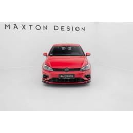 Maxton - Lame Du Pare-Chocs Avant V.8 VW Golf 7 R / R-Line Facelift Noir Brillant