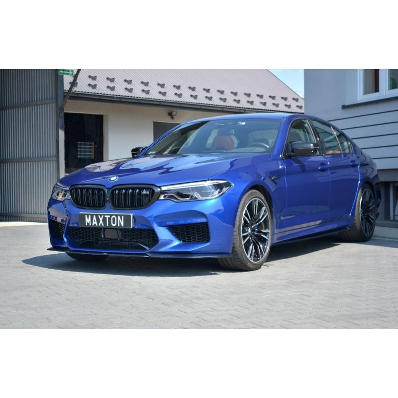 Maxton - LAME DU PARE-CHOCS AVANT / SPLITTER V.2 BMW M5 F90 Noir Brillant