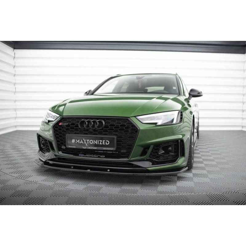 Maxton - Lame Du Pare-Chocs Avant / Splitter V.1 Audi RS4 B9 Noir Brillant Maxton - Lame Du Pare-Chocs Avant / Splitter V.1 Audi RS4 B9 Noir Brillant
