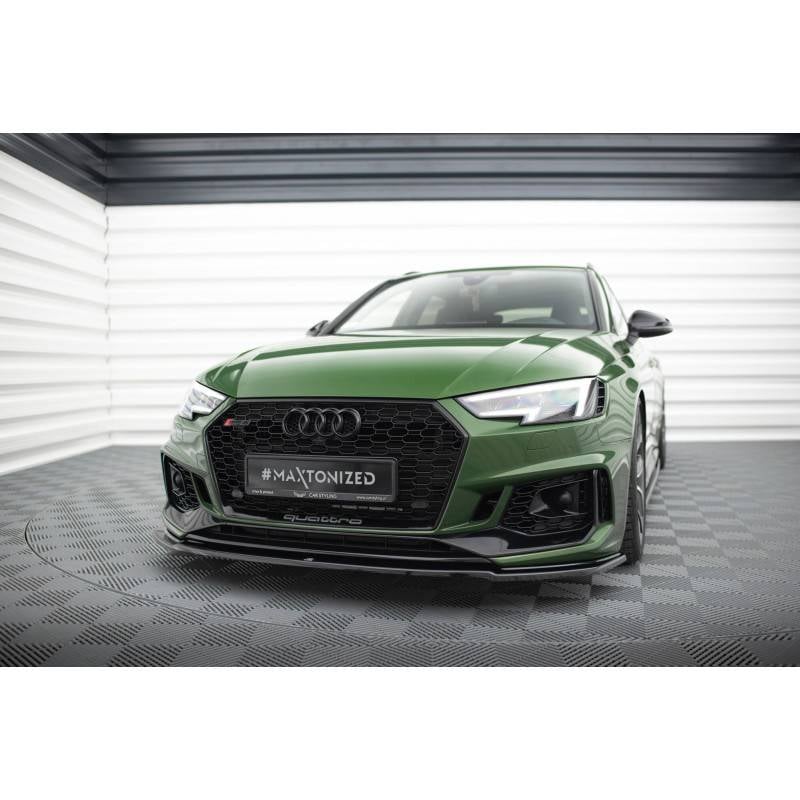 Maxton - Lame Du Pare-Chocs Avant / Splitter V.2 Audi RS4 B9 Noir Brillant Maxton - Lame Du Pare-Chocs Avant / Splitter V.2 Audi RS4 B9 Noir Brillant