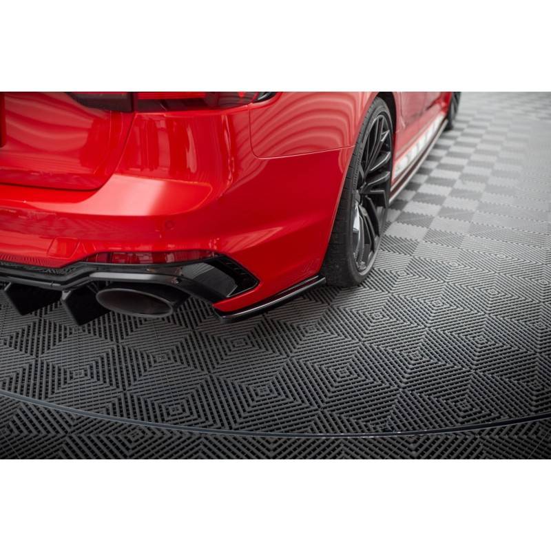 Maxton - Lame Du Pare-Chocs Arriere Audi RS4 B9 Avant Noir Brillant