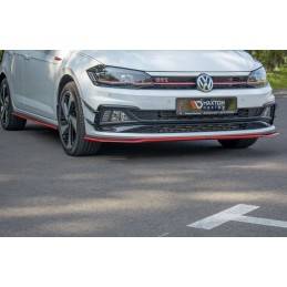 Maxton - LAME DU PARE-CHOCS AVANT / SPLITTER V.2 VW POLO MK6 GTI Noir Brillant