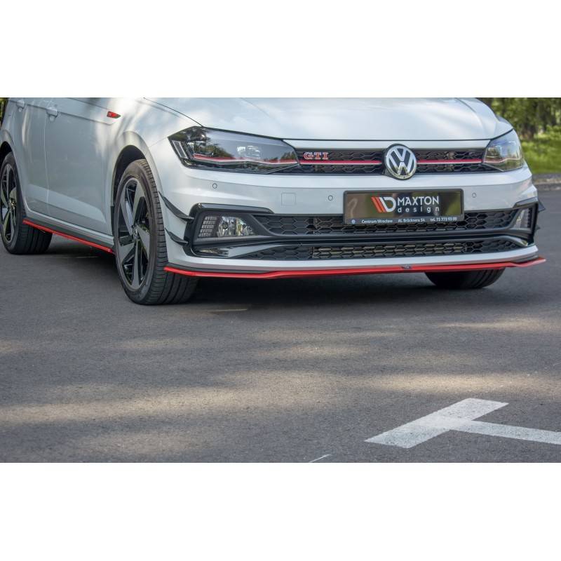 Maxton - LAME DU PARE-CHOCS AVANT / SPLITTER V.2 VW POLO MK6 GTI Noir Brillant Maxton - LAME DU PARE-CHOCS AVANT / SPLITTER V.2 VW POLO MK6 GTI Noir Brillant