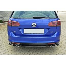 Maxton - CENTRAL ARRIÈRE SPLITTER VW GOLF MK7 R ESTATE (sans une barre verticale) Noir Brillant