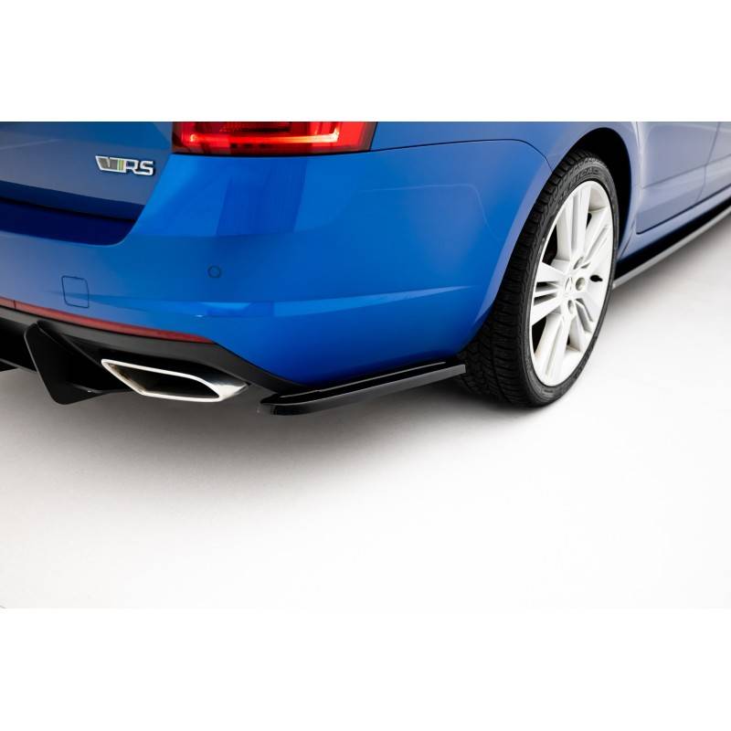Maxton - Lame Du Pare-Chocs Arriere Skoda Octavia RS Mk3 / Mk3 FL Hatchback / Estate Noir Brillant