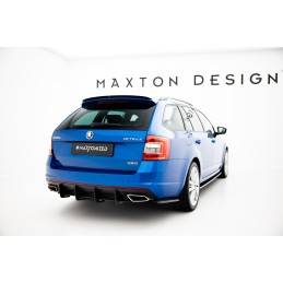 Maxton - Lame Du Pare-Chocs Arriere Skoda Octavia RS Mk3 / Mk3 FL Hatchback / Estate Noir Brillant