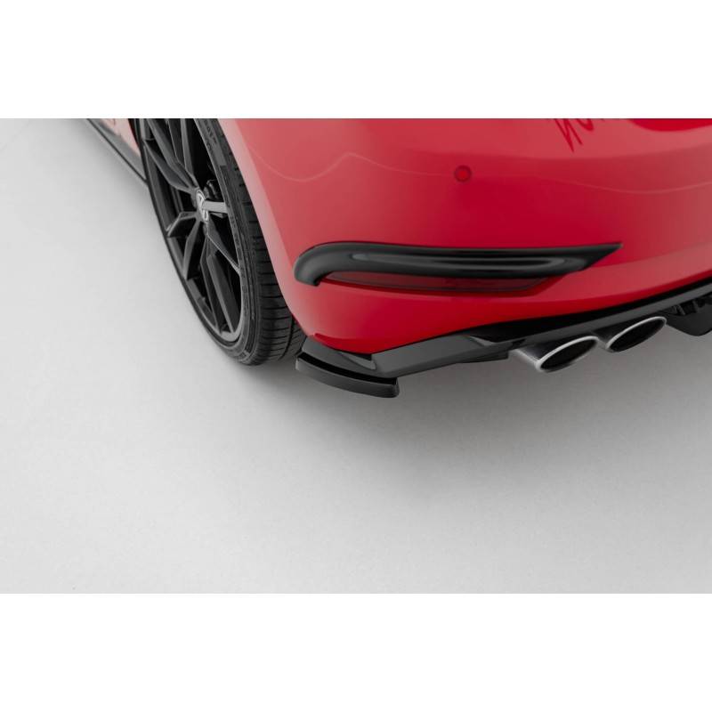 Maxton - Lame Du Pare Chocs Arriere VW Golf 7 R / R-Line Facelift Noir Brillant