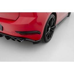 Maxton - Lame Du Pare Chocs Arriere VW Golf 7 R / R-Line Facelift Noir Brillant